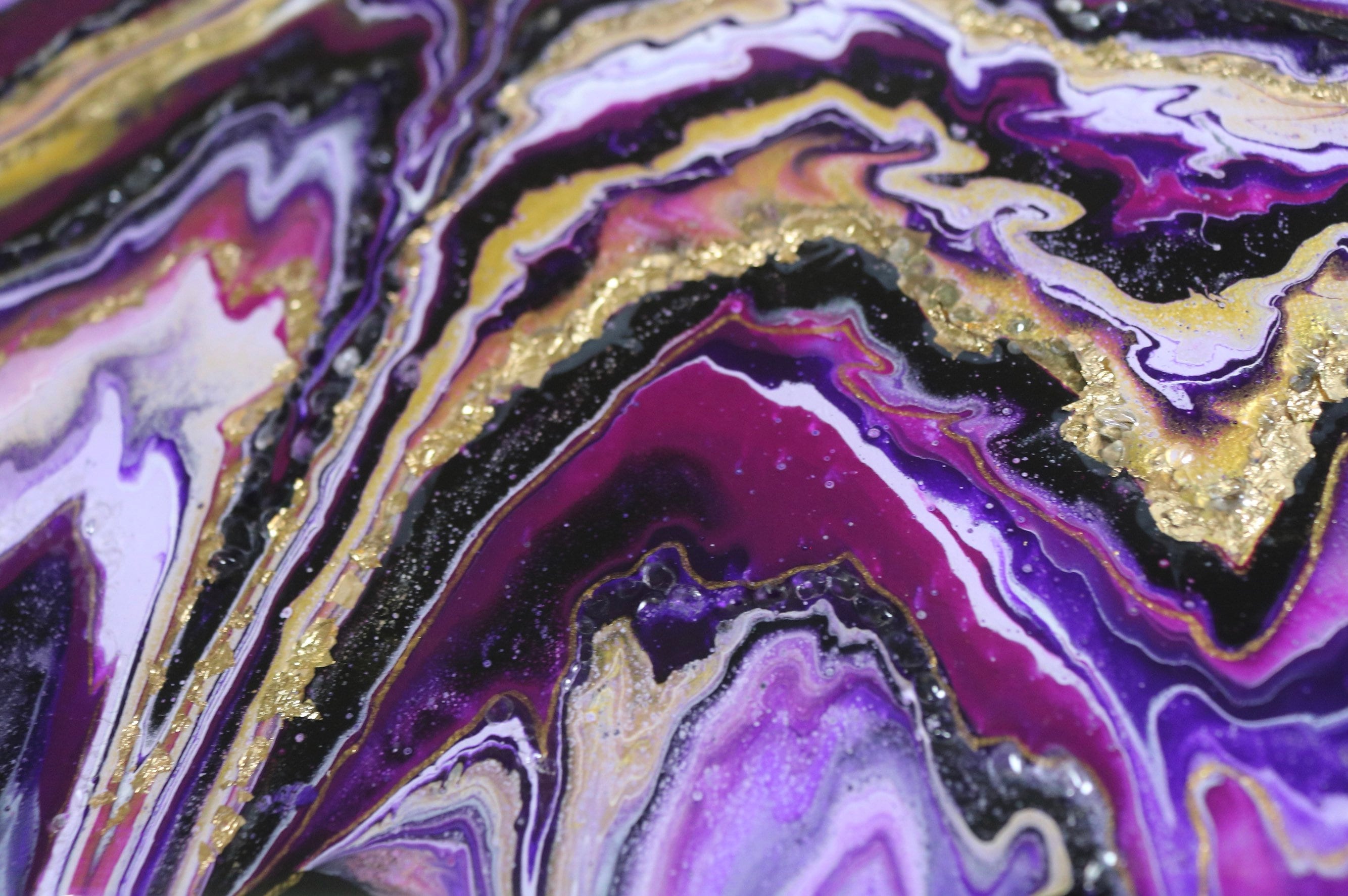 Amethyst acrylic geode painting Geode art Agate art Mixed Etsy