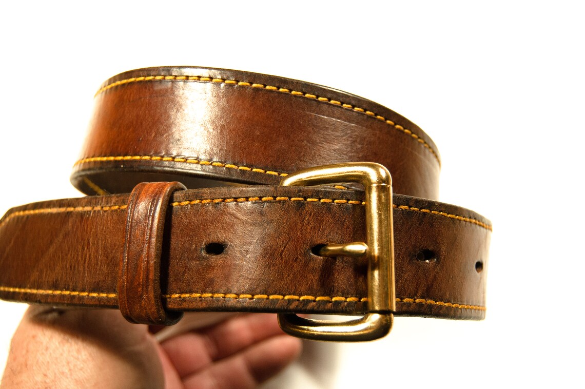 Leather Gun Belt Heavy Duty Men's Belt lined gun belt Etsy