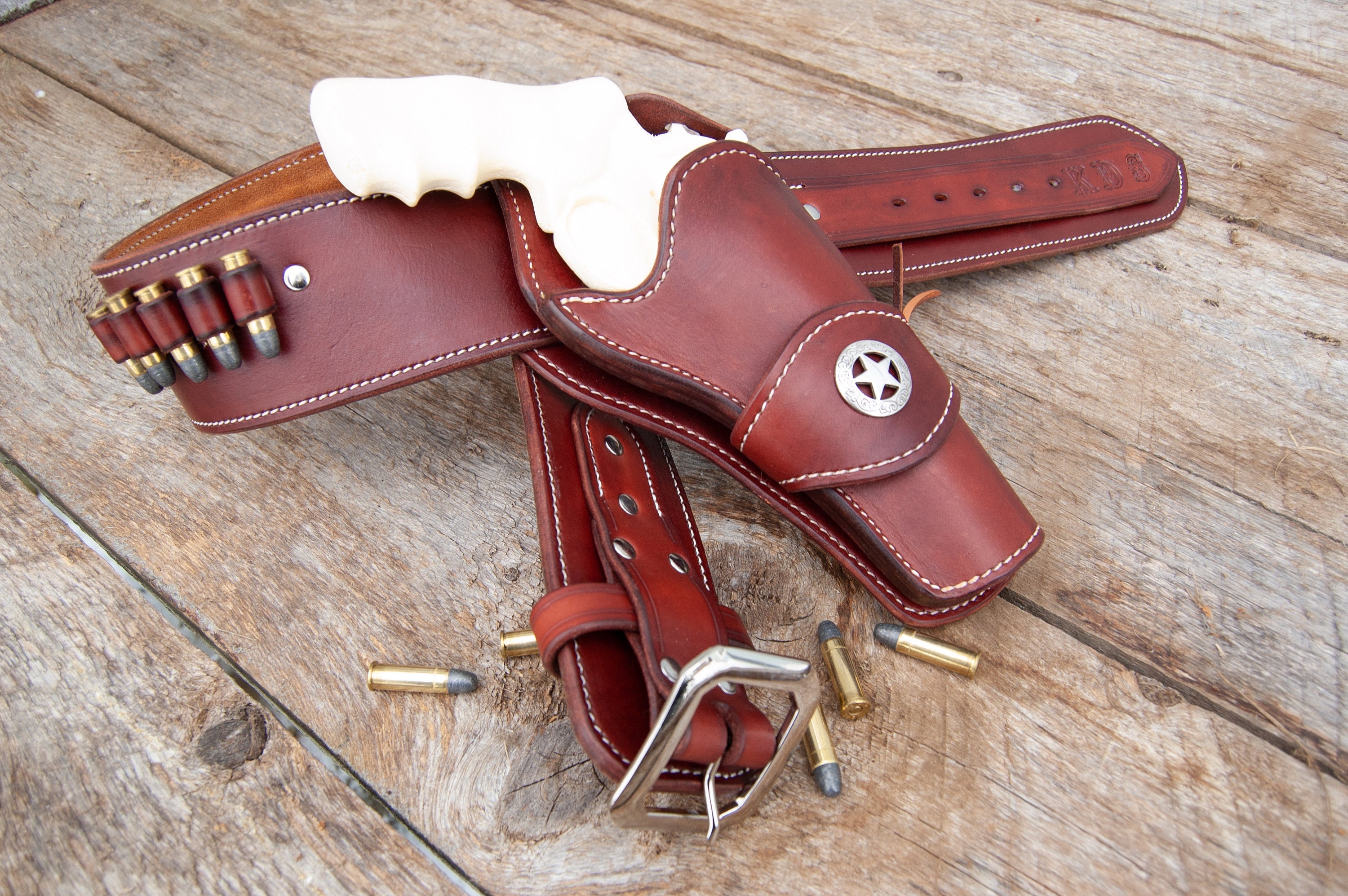 Leather Gun Belt Western Gun Belt with Double Fast Draw Etsy