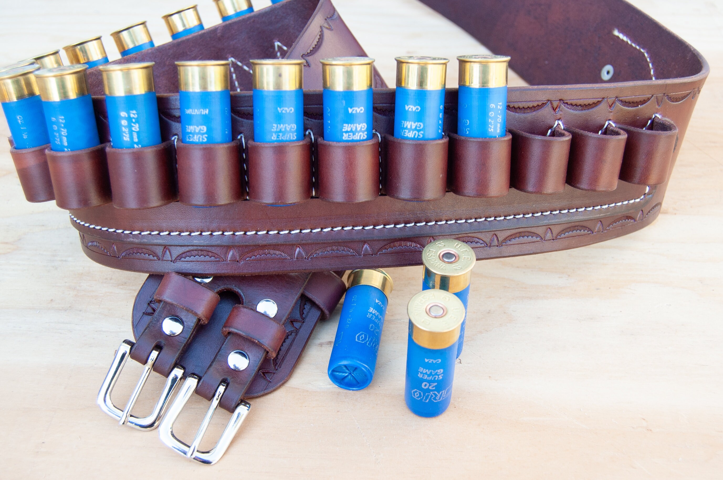 The Uplander Leather Cartridge Belt, Bullet Belt, Shell Belt for