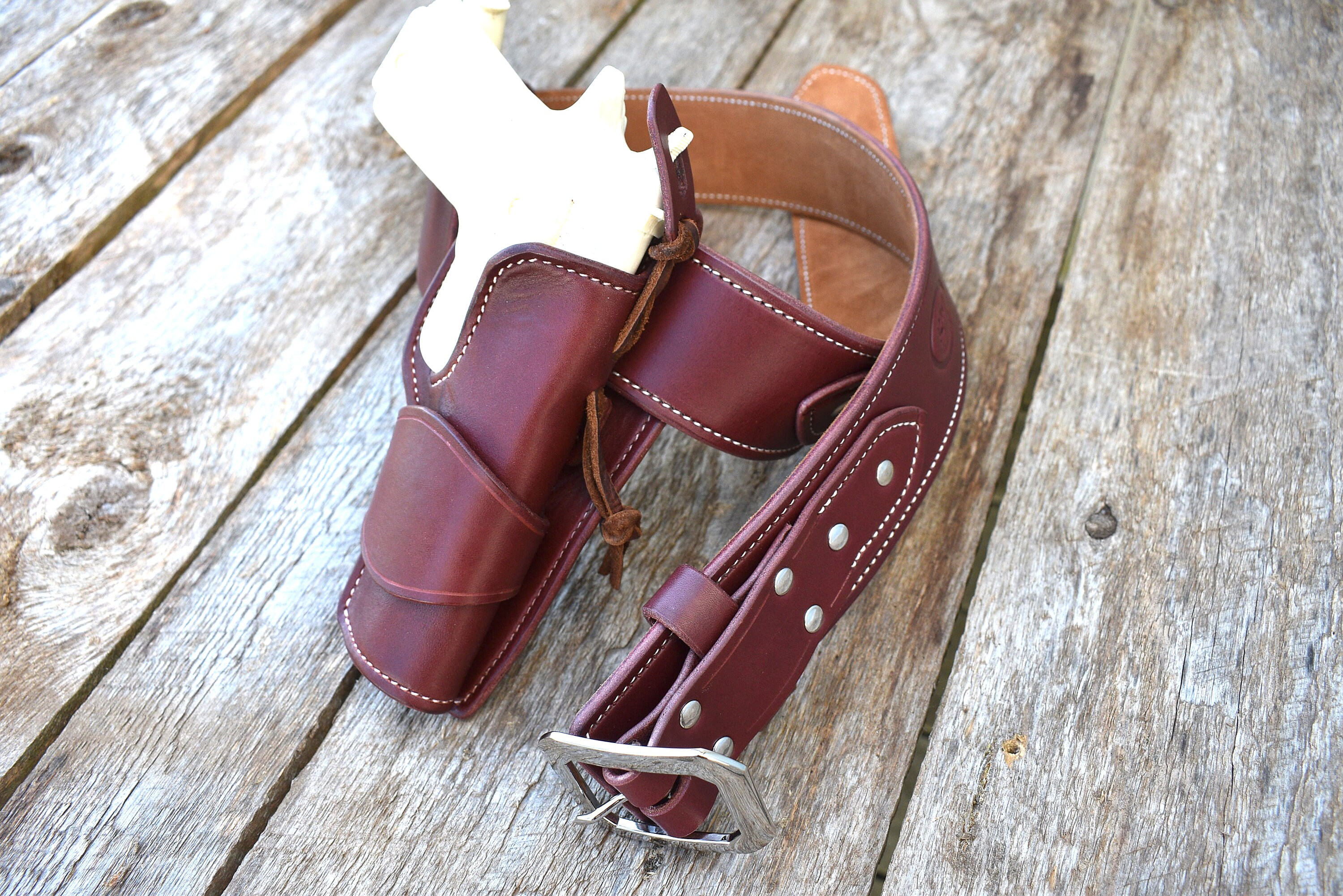 The Favourite Leather Gun Belt Western Gun Belt With Fast Etsy