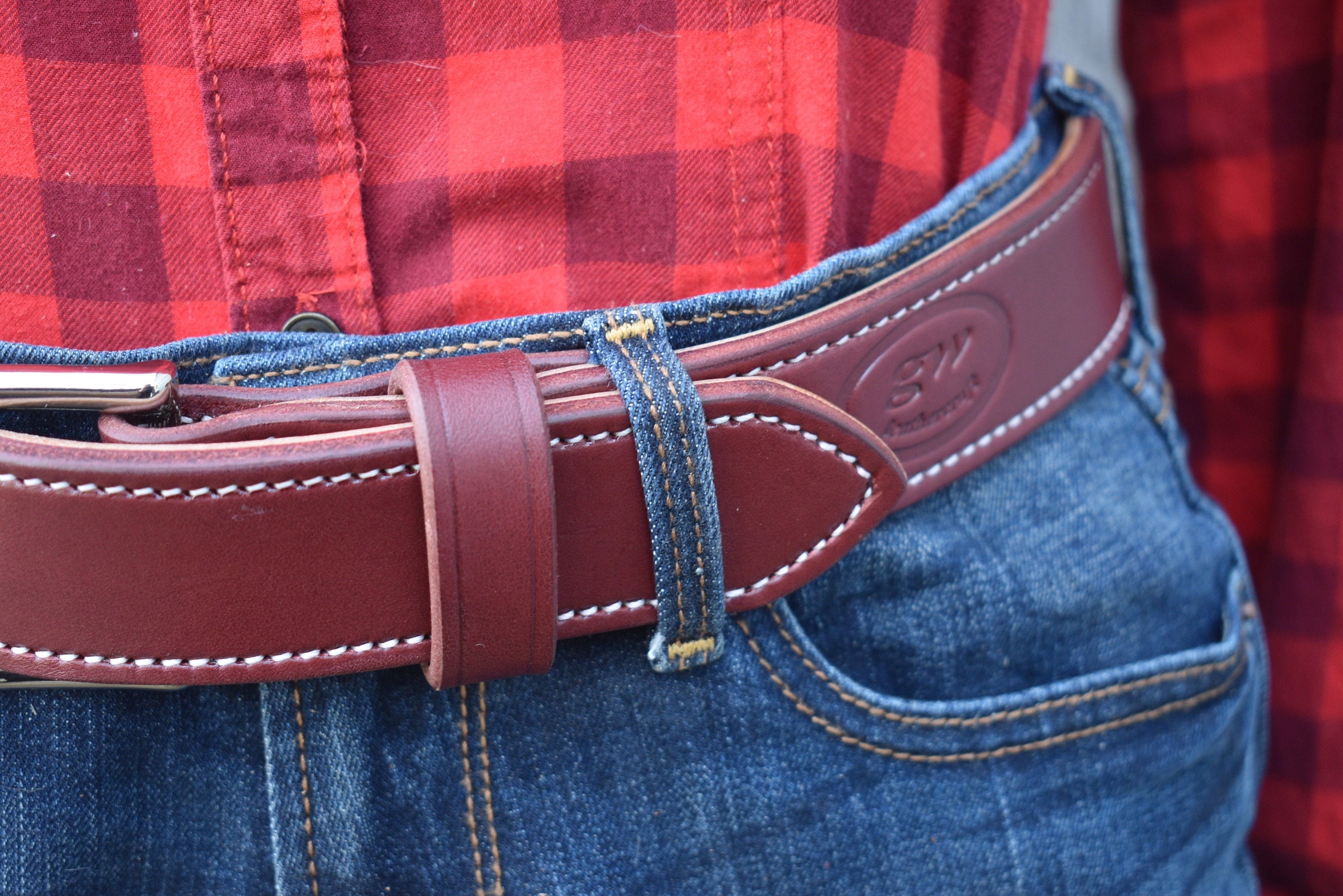 Leather Gun Belt, Full Grain Leather EDC Belt, Lined Leather belt, 1.5