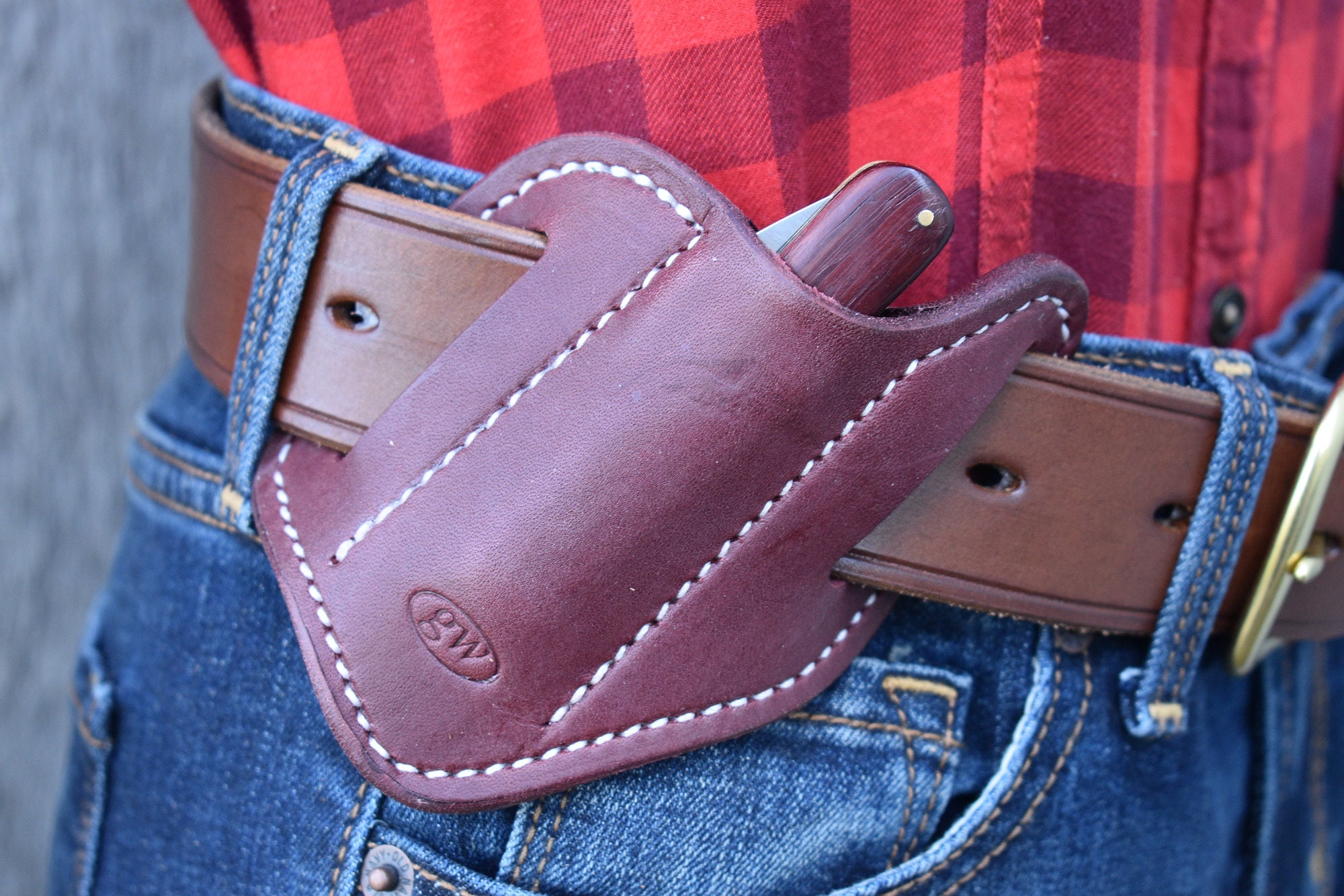 Pancake Knife Sheath, Leather Knife Sheath, EDC Knife Sheath for small