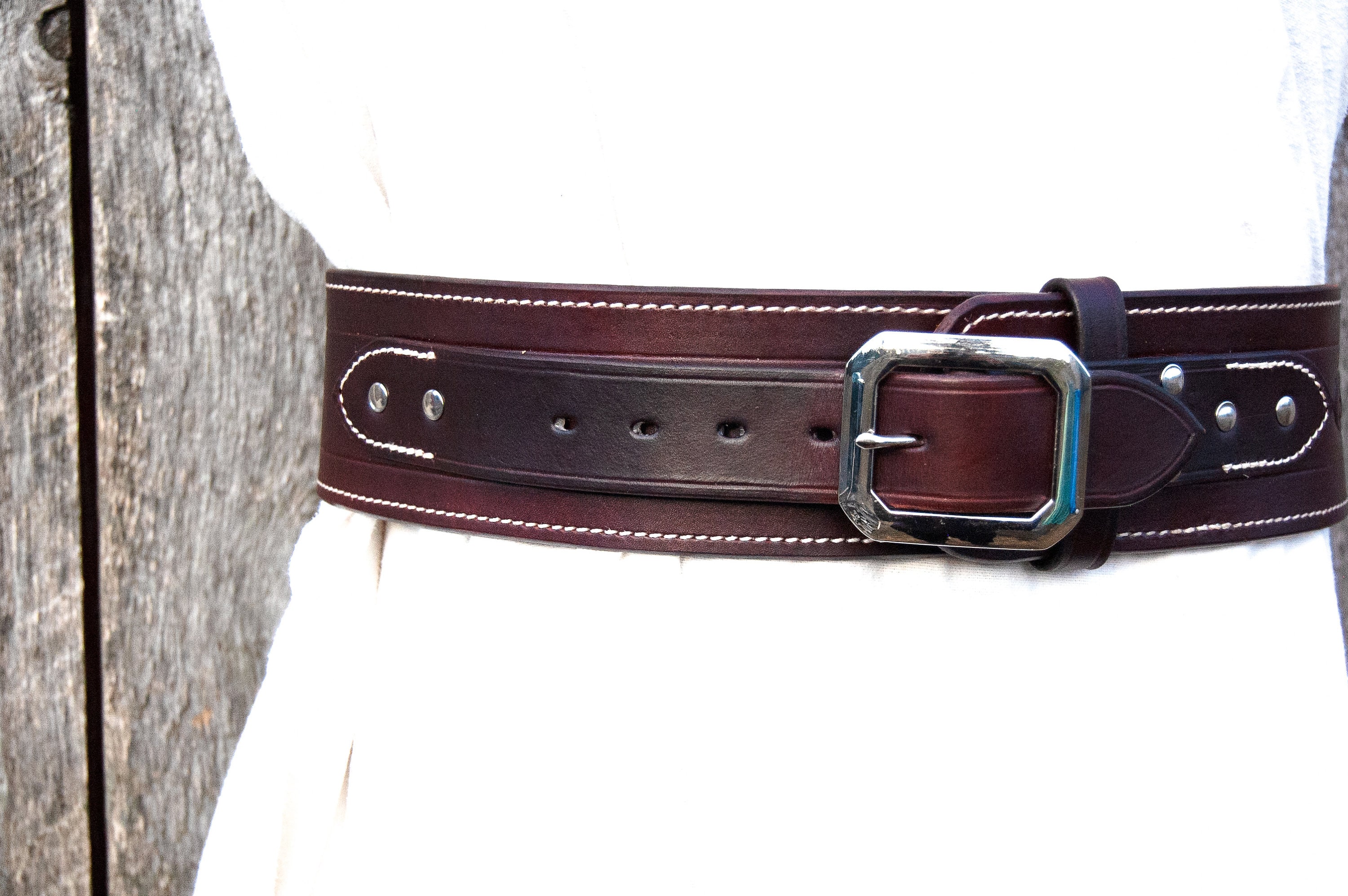 The Thamesville Marauder Leather Gun Belt, Western Gun Belt, lined