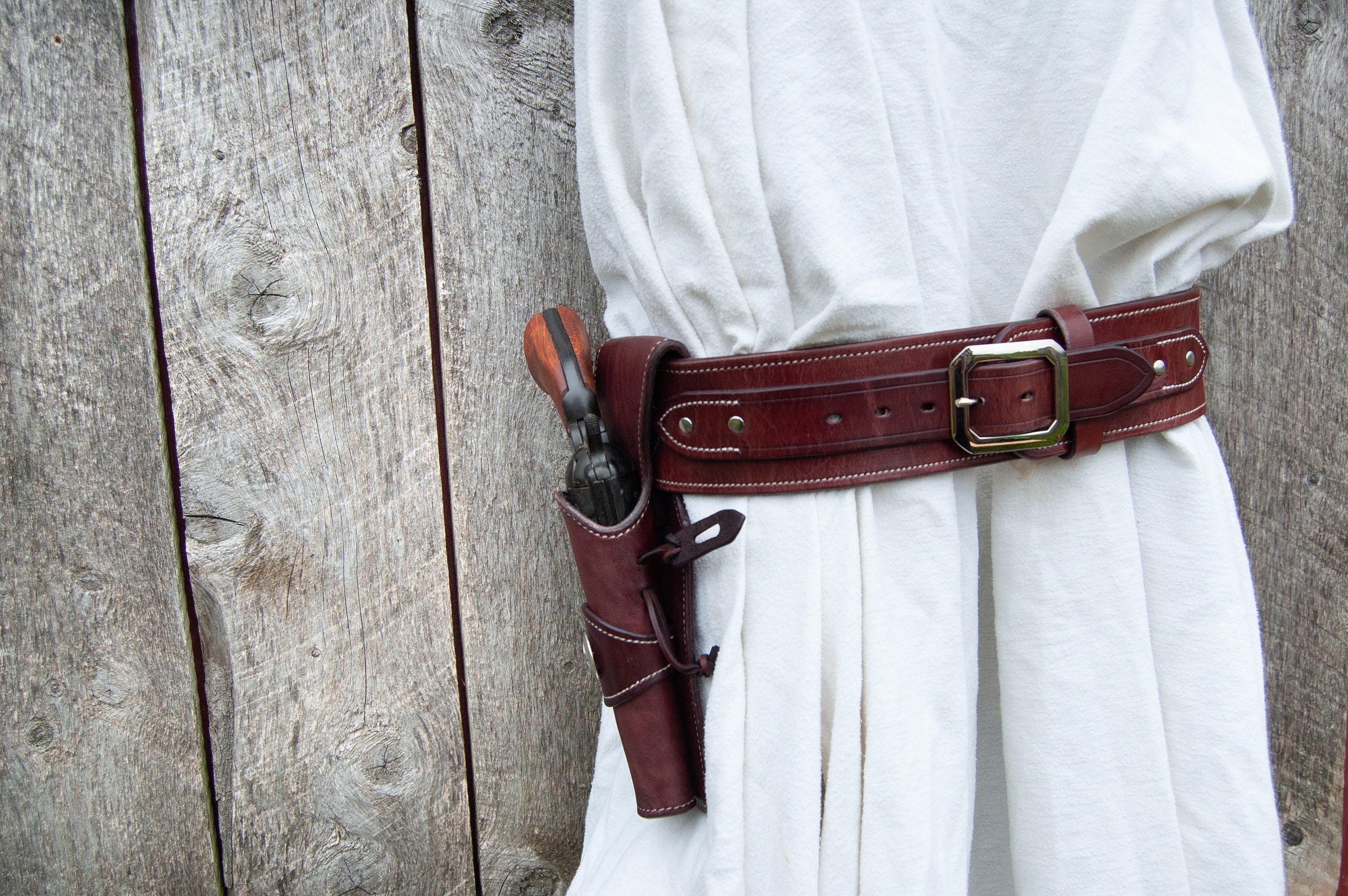 The Black River Outlaw Leather Gun Belt, Western Gun Belt, with Double