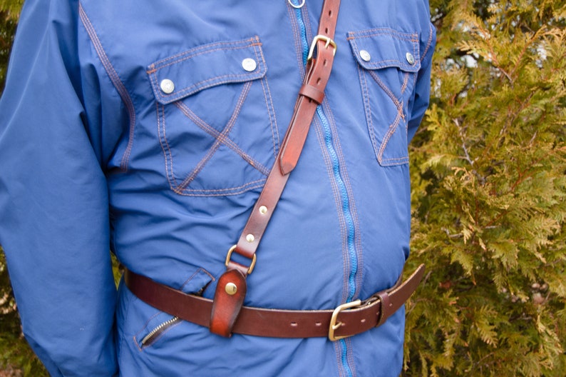 Genuine Leather Cross Belt Custom Leather Utility Cross Belt Etsy