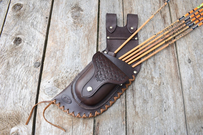 Leather Archery HIP Quiver/armguard Combo Archery Belt Quiver Etsy