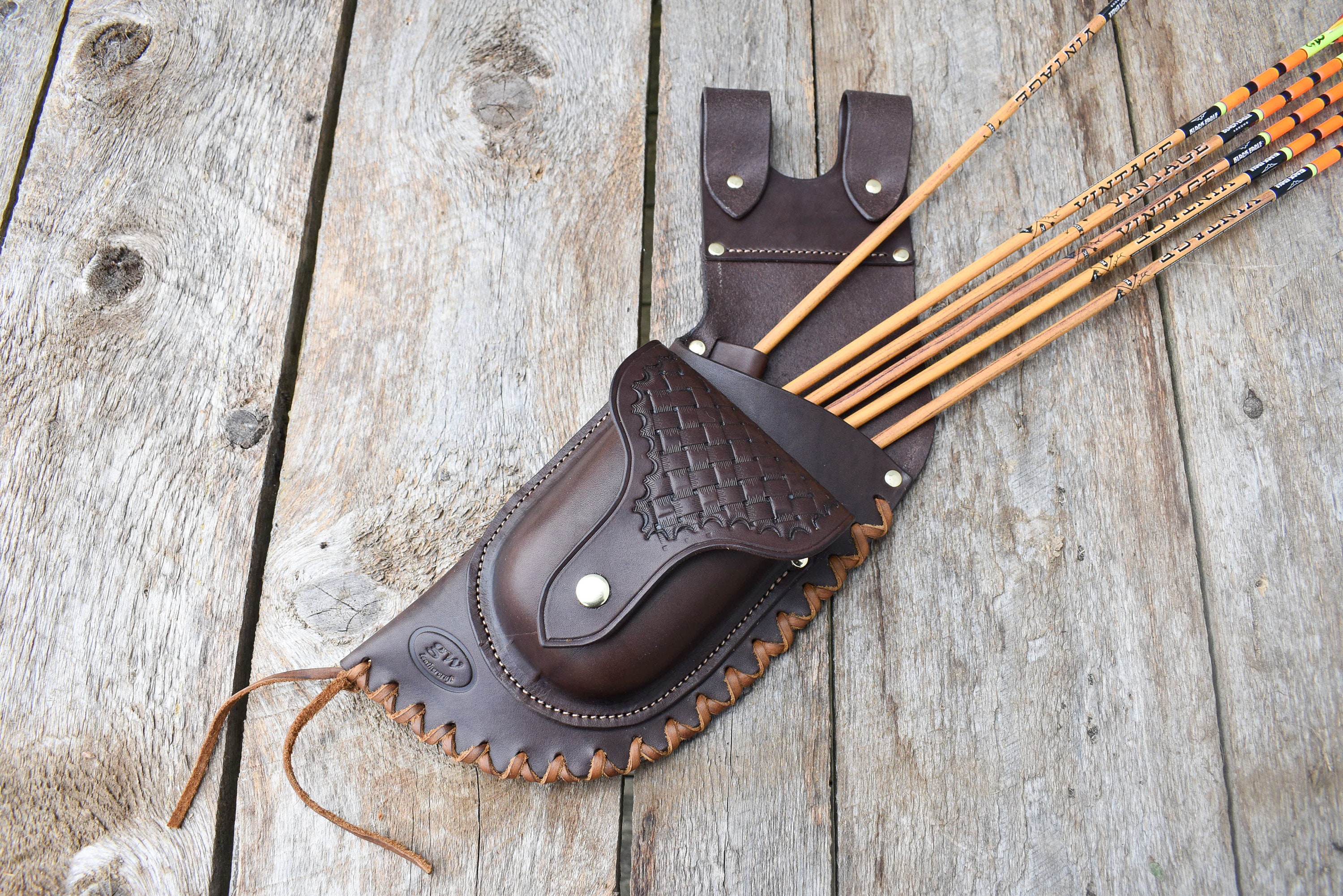 Leather Archery HIP Quiver/armguard Combo Archery Belt Quiver Etsy