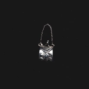Antique Edwardian Floral Silver Clasp Purse Pendent