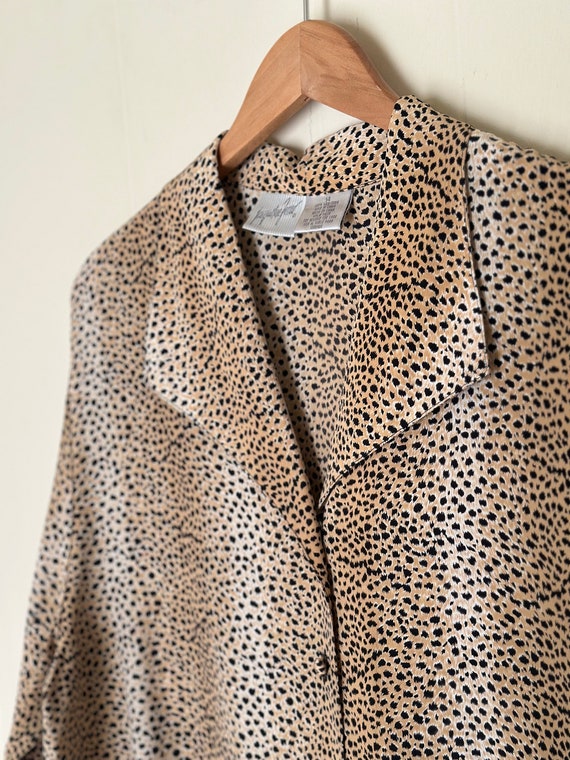 Vintage Silk Leopard Print Button Up - image 3