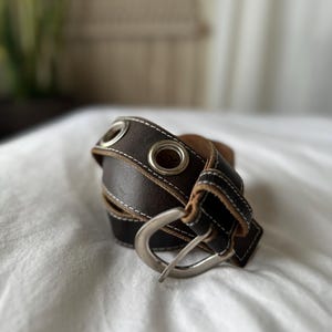 Y2K Calvin Klein Grommet Leather Belt