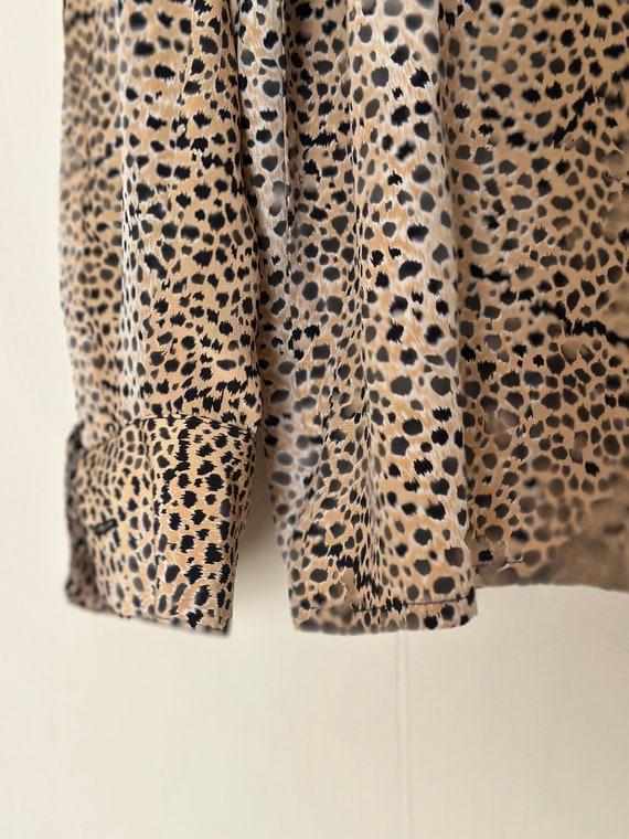 Vintage Silk Leopard Print Button Up - image 5