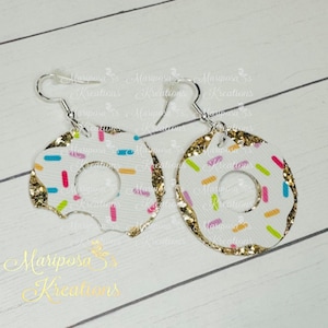 Donut Earrings- Faux Leather- Fish Hook-Jewelry-Dangle Earrings