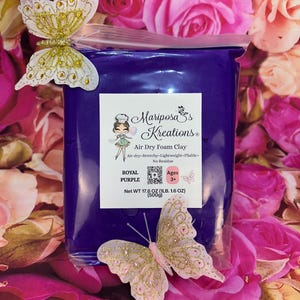 Air Dry Foam Clay-Purple-Royal Purple-Lavender-Lilac-Foam Clay-Mariposa’s Kreations Foam Clay-Supply-Craft-Slime-Supplies