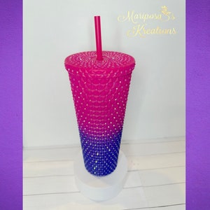 Studded Bling Tumbler-Rhinestones-Bedazzled-26 oz Ombre Tumbler-
