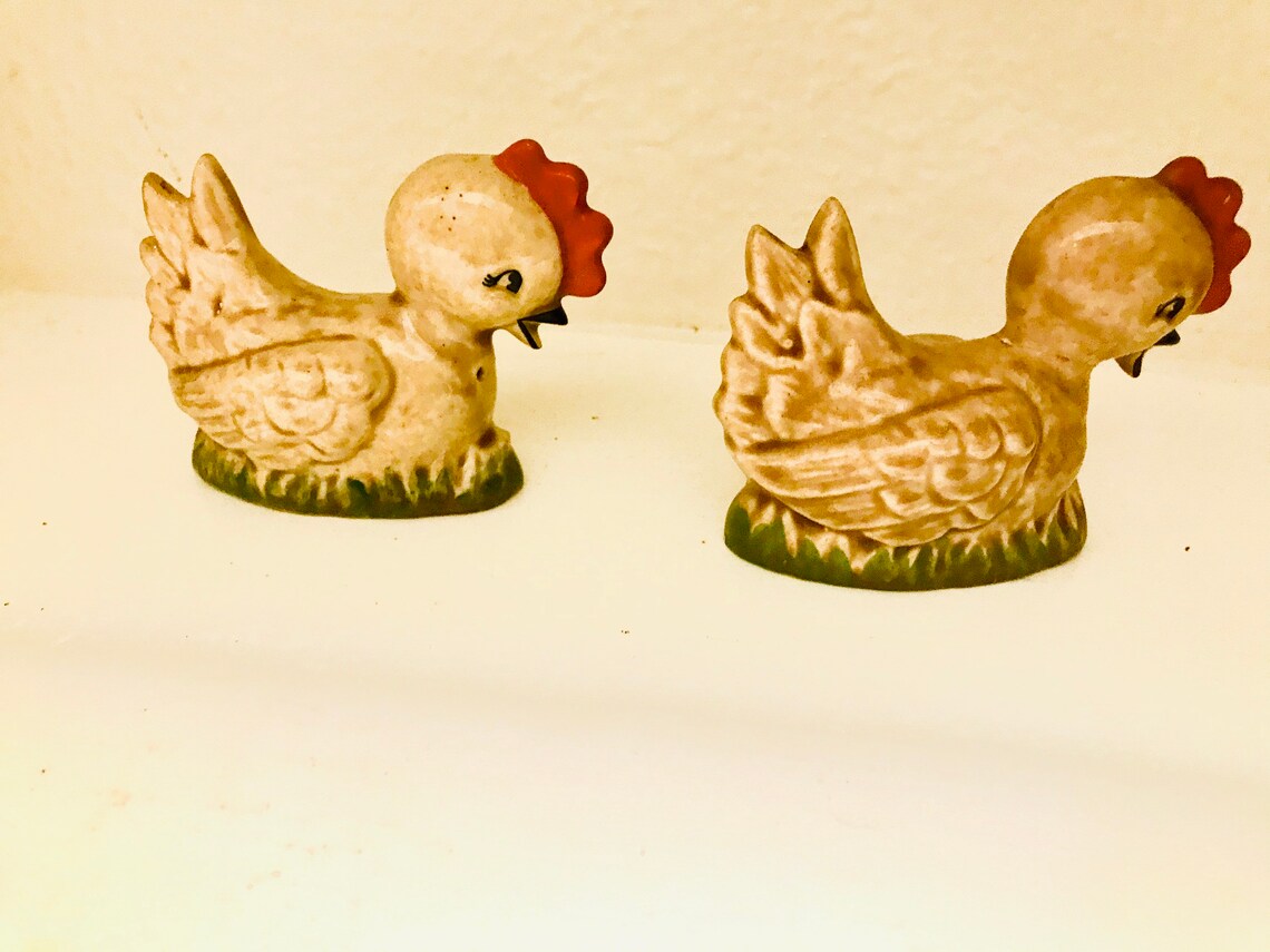 Vintage ceramic chickens Etsy
