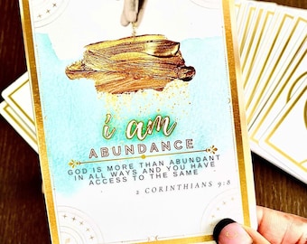 I Am Affirmation Cards: Watercolored Oracle Deck with Scripture, Journaling, Divination, Devotional, Tarot Journal