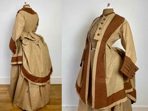 Bustle Agitation dress 1870 end Napoleon III and V