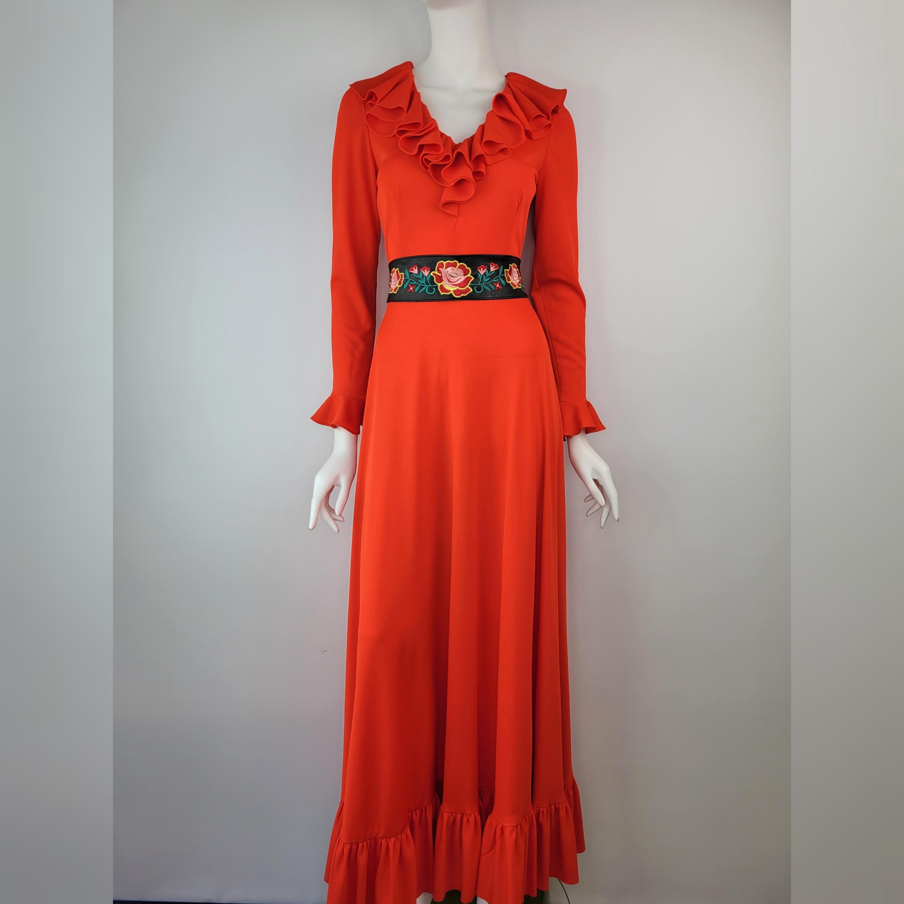 Vintage 60s Fred Rothschild Electric Orange Belt w/ Gold Chains Fred Rothschild - Etsy main image 4