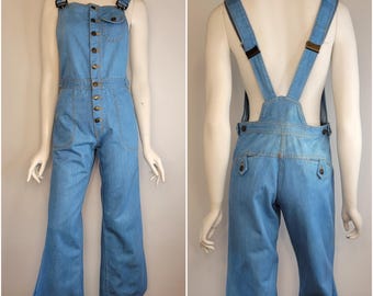 Used 70s ベストみたいな胸当てが可愛い☆ ヴィンテージ オーバーオール VINTAGE - 希少✩70〜80s ヴィンテージ SANFORIZEDボタン