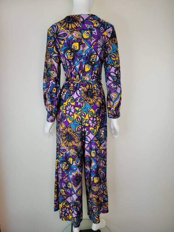 Vintage 1960s floral palazzo jumpsuit by Minnesot… - image 4