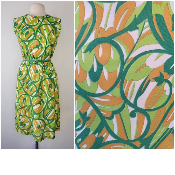 Vintage 1960s Mod floral dress, Size S/M / 1960s … - image 1