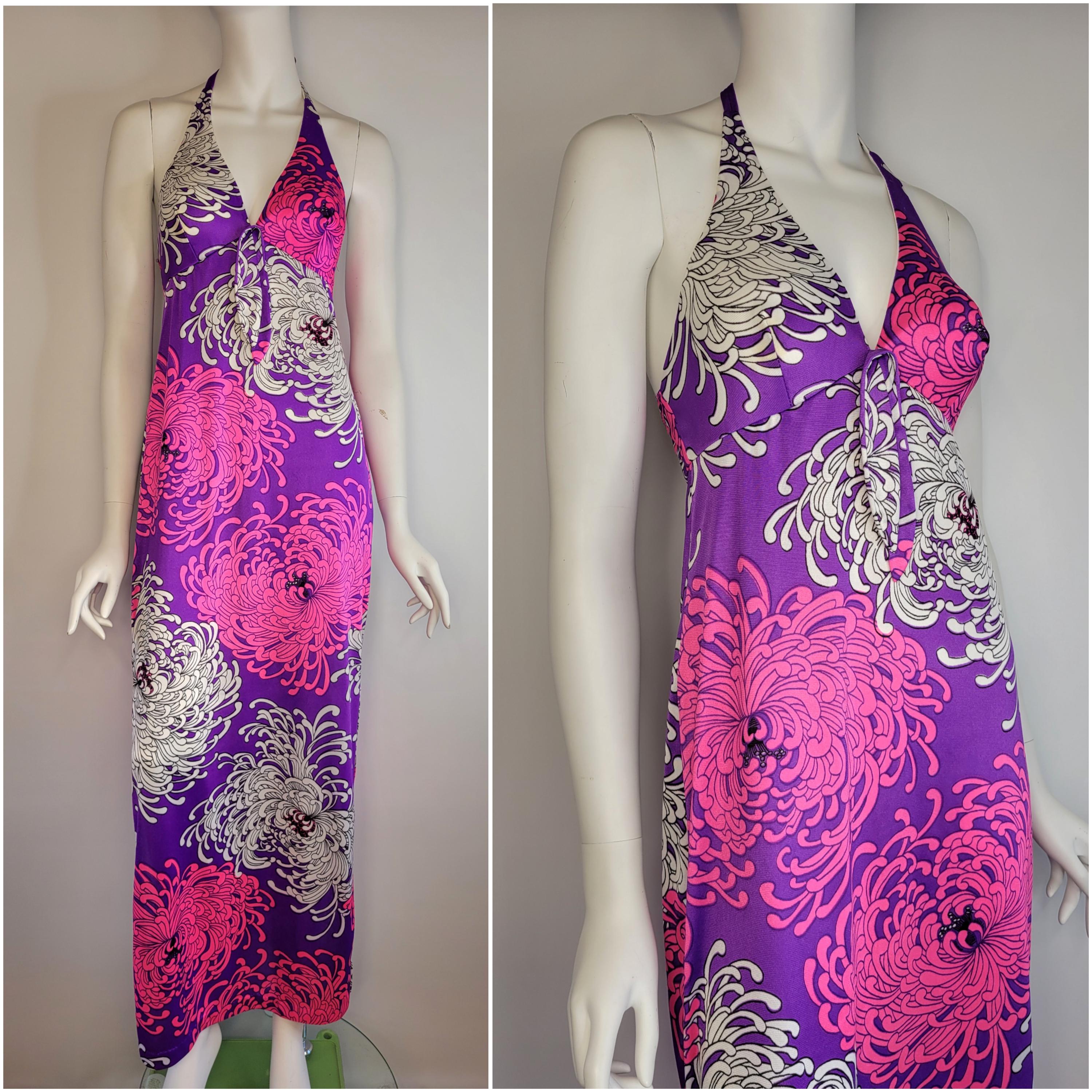 halter neck embroidered dress Lavender Floral Embroidered Halter Dress - Midi Dresses main image 0