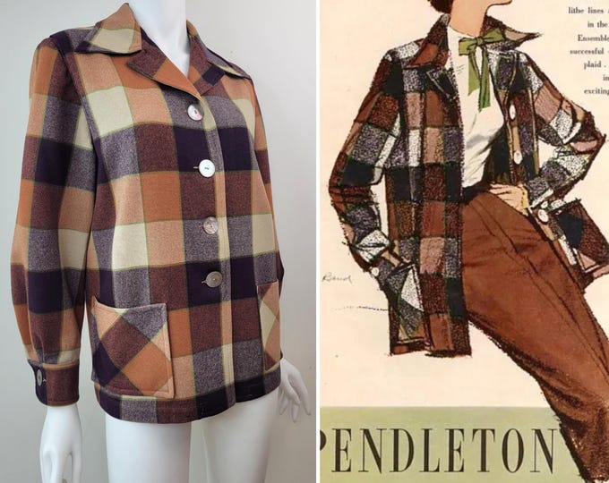 Pendleton 49er Jacket Pattern Vintage 1950s Pendleton 49er Jacket Ex Condition Size XL 42-45B / 50s ...