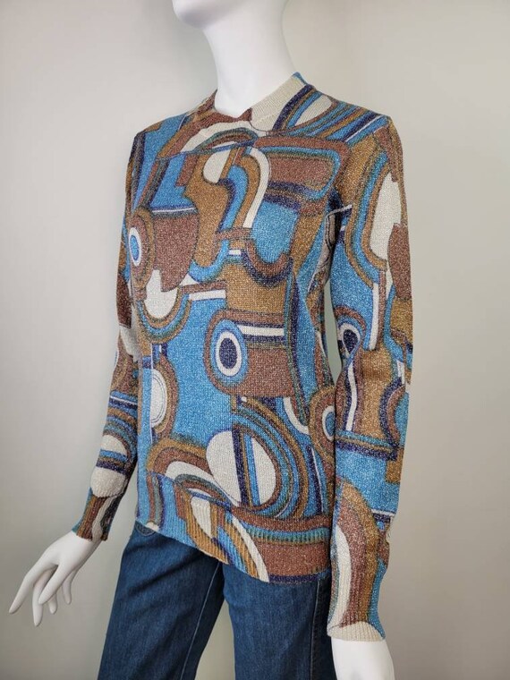 Vintage 1960s Wool lurex mod sweater by Le Roy Kn… - image 4