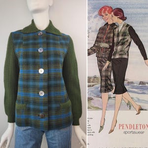 RARE 1950s Pendleton Topmaster jacket with knit sleeves & collar, Mint, Size M-M/L 36-40B / Vintage 1950s Pendleton 49er jacket