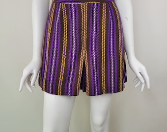 Vintage 1960s striped skorts Size S / 60s skorts / 1960s mini skirt / 1960s acrylic skorts / Fall Winter skorts / 1960s mod  Small S 25W 26W