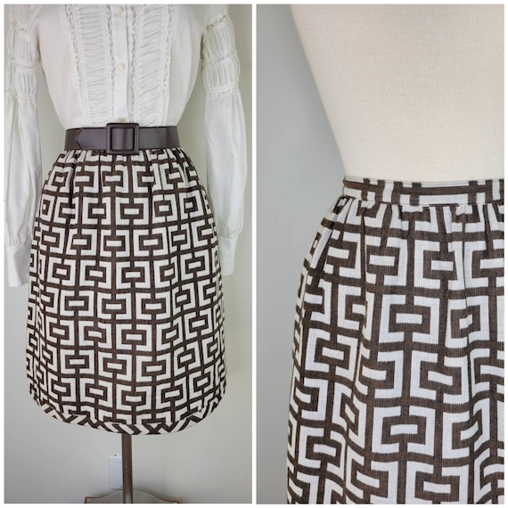 Vintage 1960s geometric mini skirt by Lord and Ta… - image 1