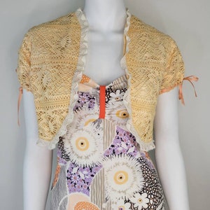 Vintage 1970s crochet bolero with matching purse / 1960s crochet bolero with matching purse / Gunne Sax style / Bolero jacket / Small Medium image 4