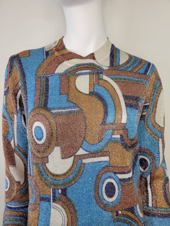 Vintage 1960s Wool lurex mod sweater by Le Roy Kn… - image 7