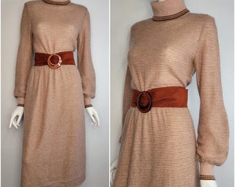 1970 年代のヴィンテージ ウール モヘア ブレンド セーター ドレス、Gibi Roma 製、サイズ M 35-38B / 1970 年代のイタリア製ウール モヘア ドレス / ヴィンテージ イタリア製ニットウェア