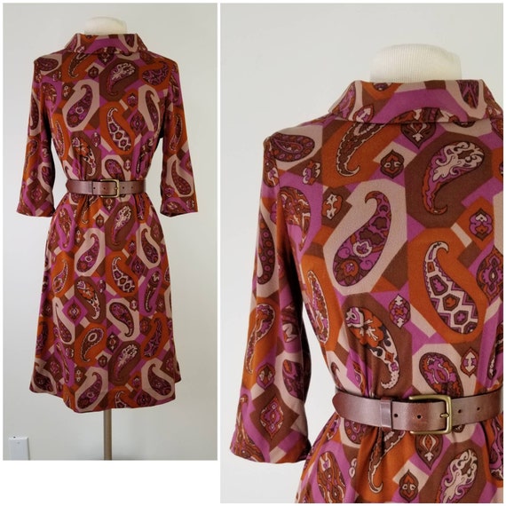 Vintage 1960s Size M paisley dress by Colonial Lad
