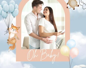 Uitnodiging voor babyshower of gender Reveal! 100% aanpasbare tekst en foto.