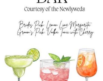 Open bar trouwbord