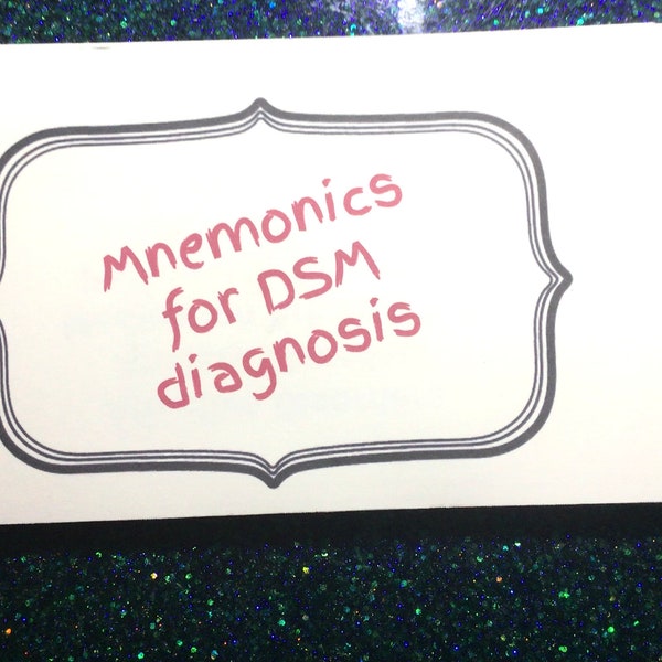 Mnemonics for DSM diagnosis PDF for flashcards