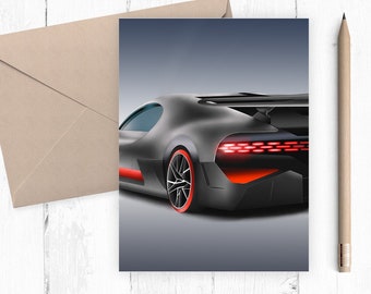 Bugatti Card, Personalized Card, Personalized Gift, valentines gift for him, Car Card, Gift for boyfriend, Gift for husband, gift for him