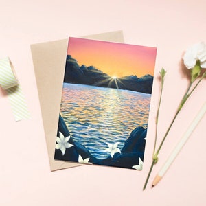 Sunset Personalized Greeting Card, Nature Gift, Lake Card, Gift for Friend, nature card, personalized gift, birthday card, nature card