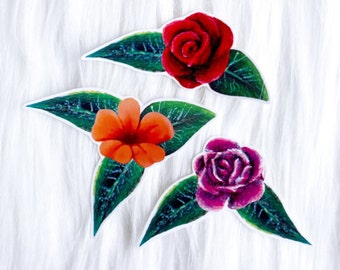 Flowers Sticker Pack, flowers sticker set, floral stickers, sticker pack, flower journal sticker, flower scrapbook stickers, laptop stickers