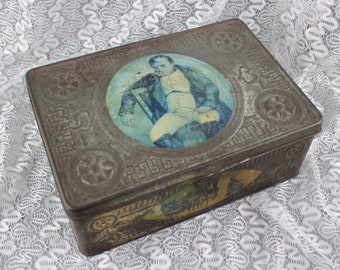 Collectible tin Box 100 years Patriotic War 1812-1912 Vintage tin Box Rusian Empire Napoleon