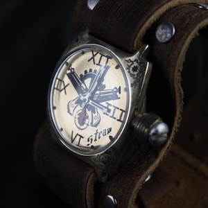 Steampunk Watch Exclusive Watch Unique Watch Unusual Watch Handmade Watch Cyberpunk Watch Exclusive Gift Unique Gift Mechanical Wrist Watch