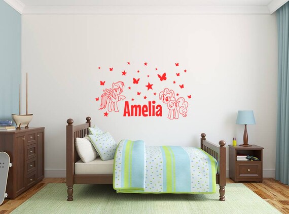 Personalized My Little Pony Baby Name Removable Wall Stickers Etsy