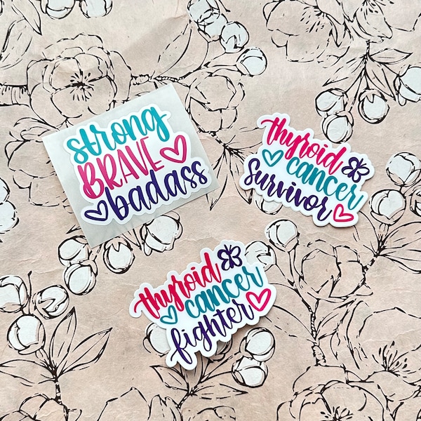 Thyroid Cancer Stickers | Fighter | Survivor | Thriver