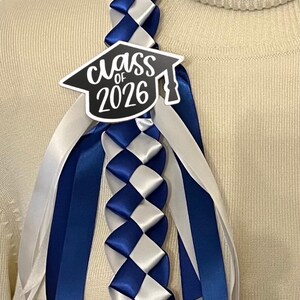 Class of 2026 Graduation Lei | Checkered 5/8” Satin Ribbon image 2