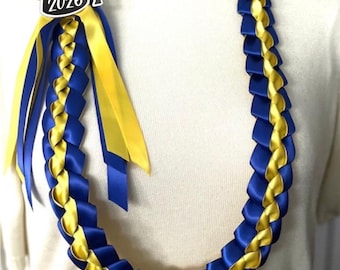 Class of 2026 Graduation Lei: Braided Satin Ribbon, Custom Colors