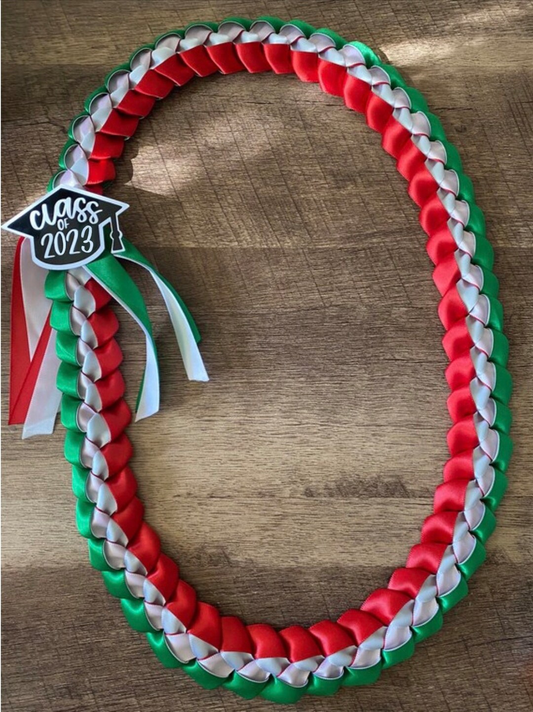 Class of 2023 Graduation Lei 3 Color 5/8 Satin Braided Ribbon Lei Etsy