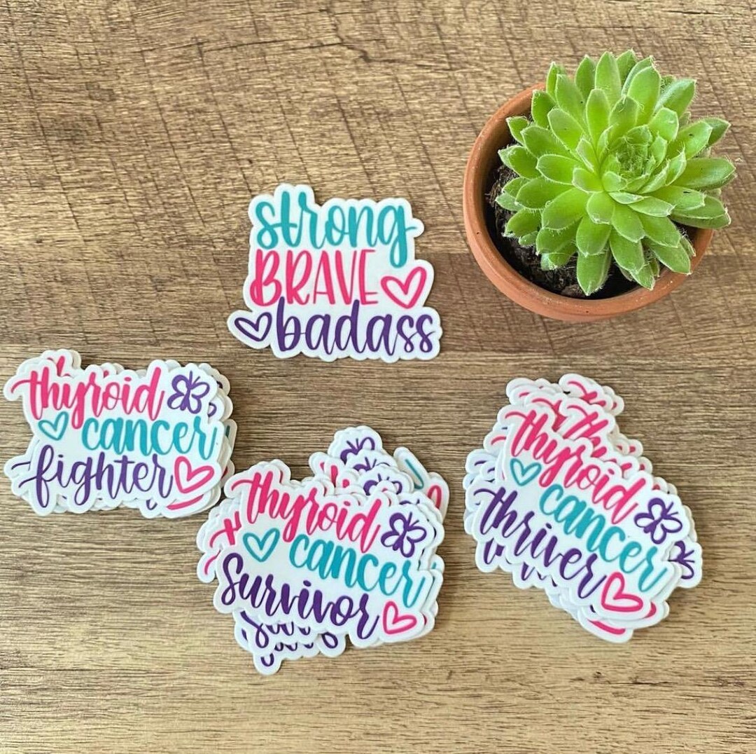Thyroid Sticker Rwalistic Thyroid Cancer Stickers | Fighter | Survivor | Thriver - Etsy